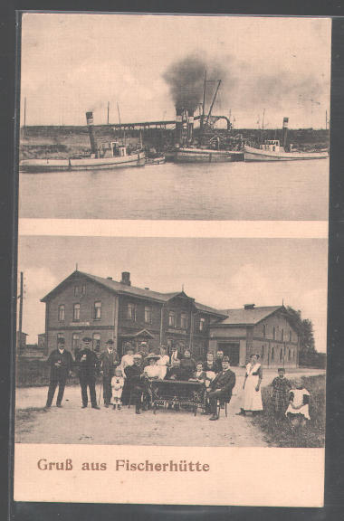 Dampfschiffe in Fischerhütte am NOK